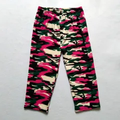 Summer Military Camouflage Print Cropped Leggings - Red - View 1