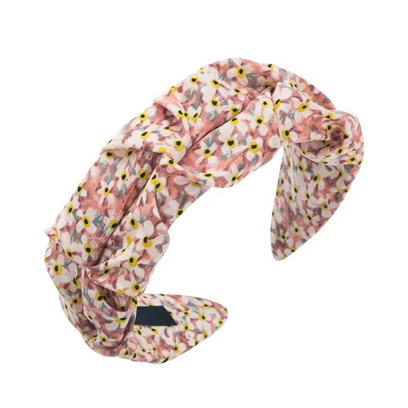 Trendy Boho Daisy Pleated Headband Chiffon - Pleated