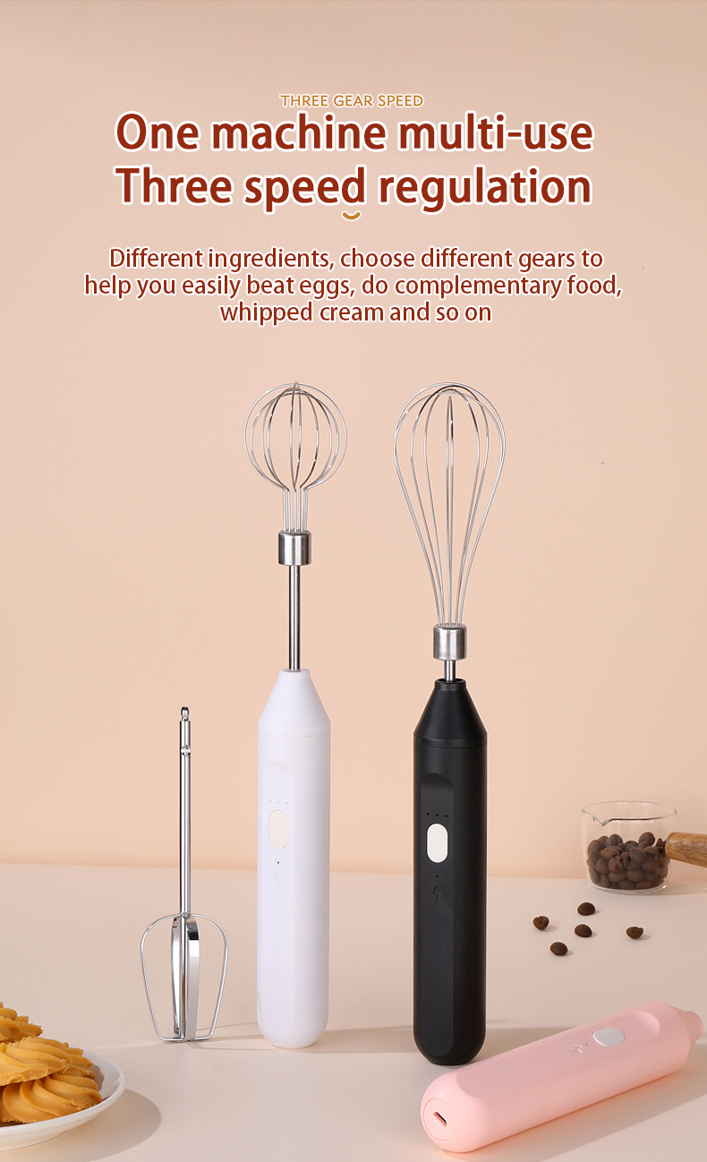 Hand-held Electric Whisk Household Baking Cake Egg White Whisk Small Straight Handle Whisk Wireless Whisk — foto 11