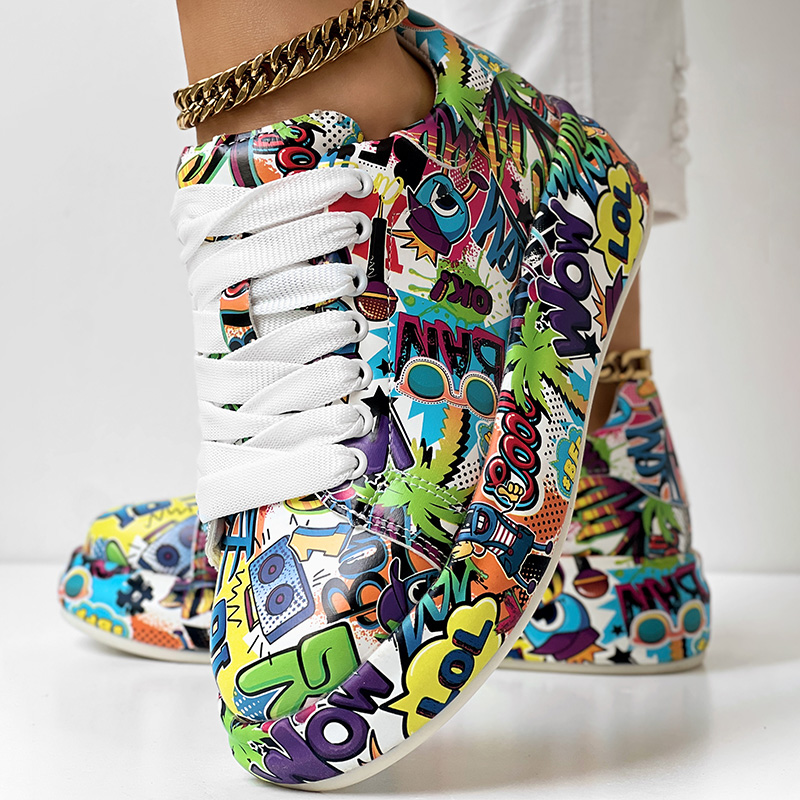 thick-sole lace-up sneakers