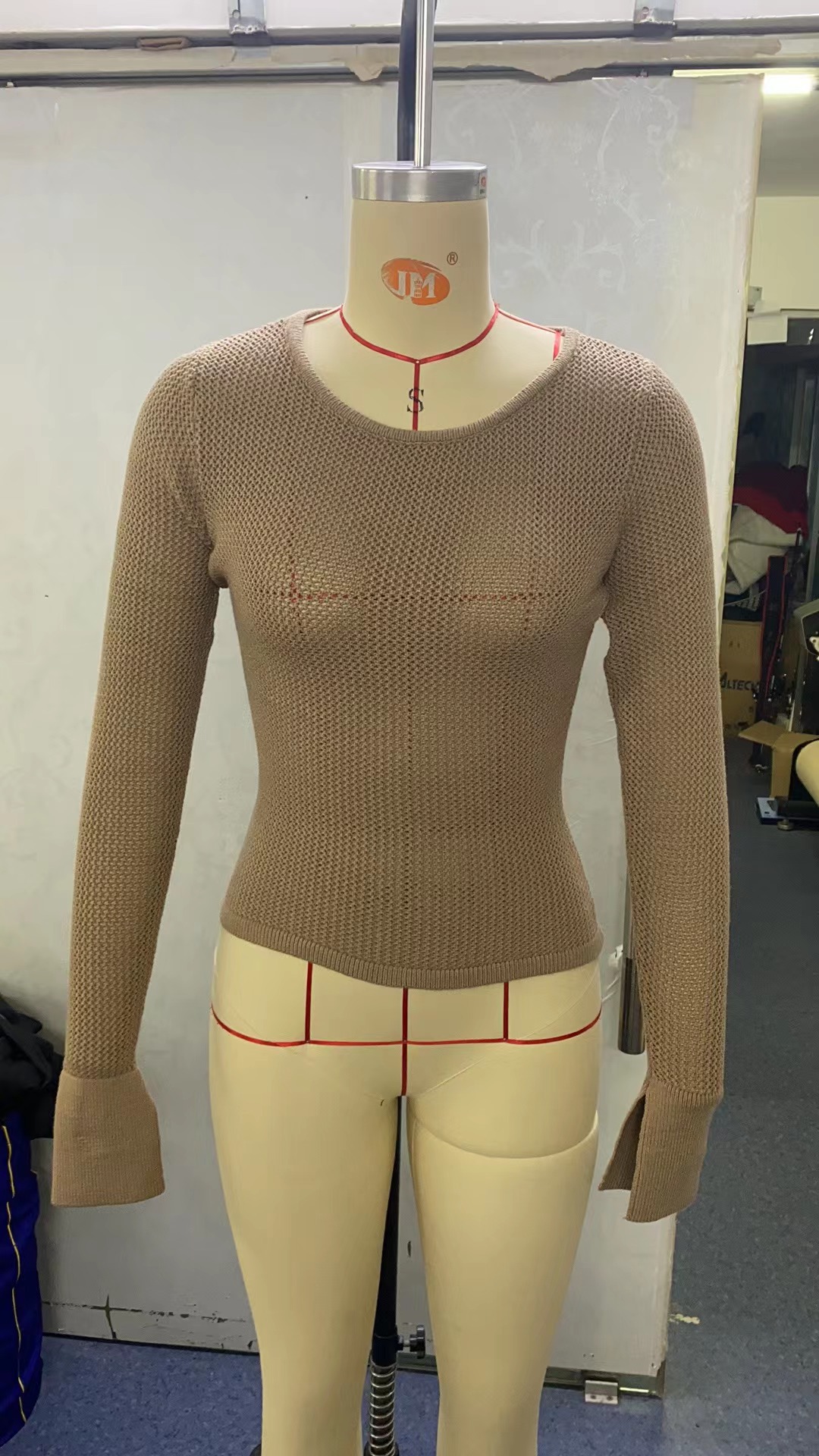 Solid Color Knitted Top Women's Long-sleeved Bottoming Sweater