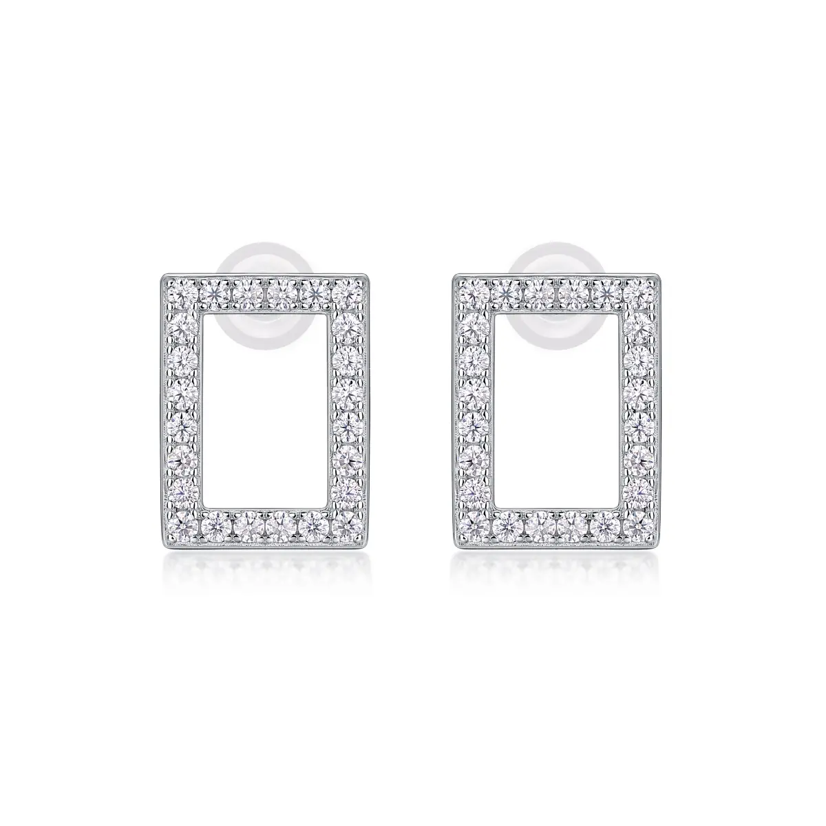 1In Full Swing - Fashionable And Affordable Jewelry With Moissanite S925 Sterling Silver And Platinum-plated Stud Earrings Prohibit TikTok sales