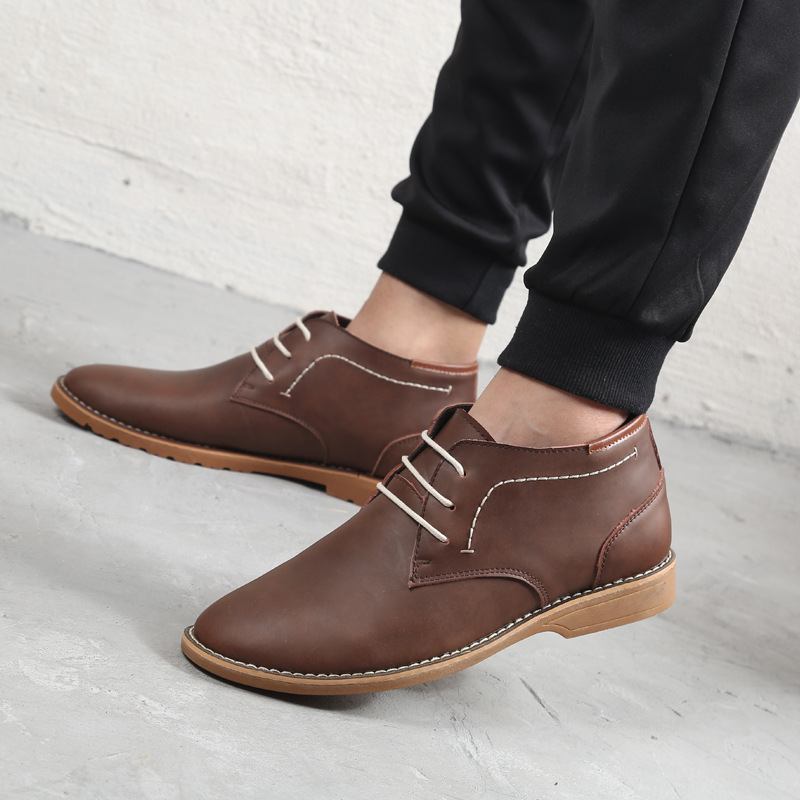 Title 7, Casual High-Top Leather Shoes Men