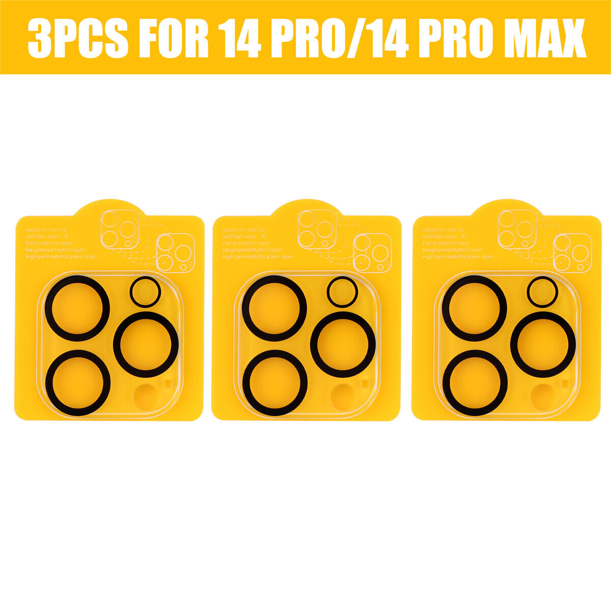 3x Tempered Glass Camera Lens Cover Protector Kit For  14 14Plus 14Pro Max