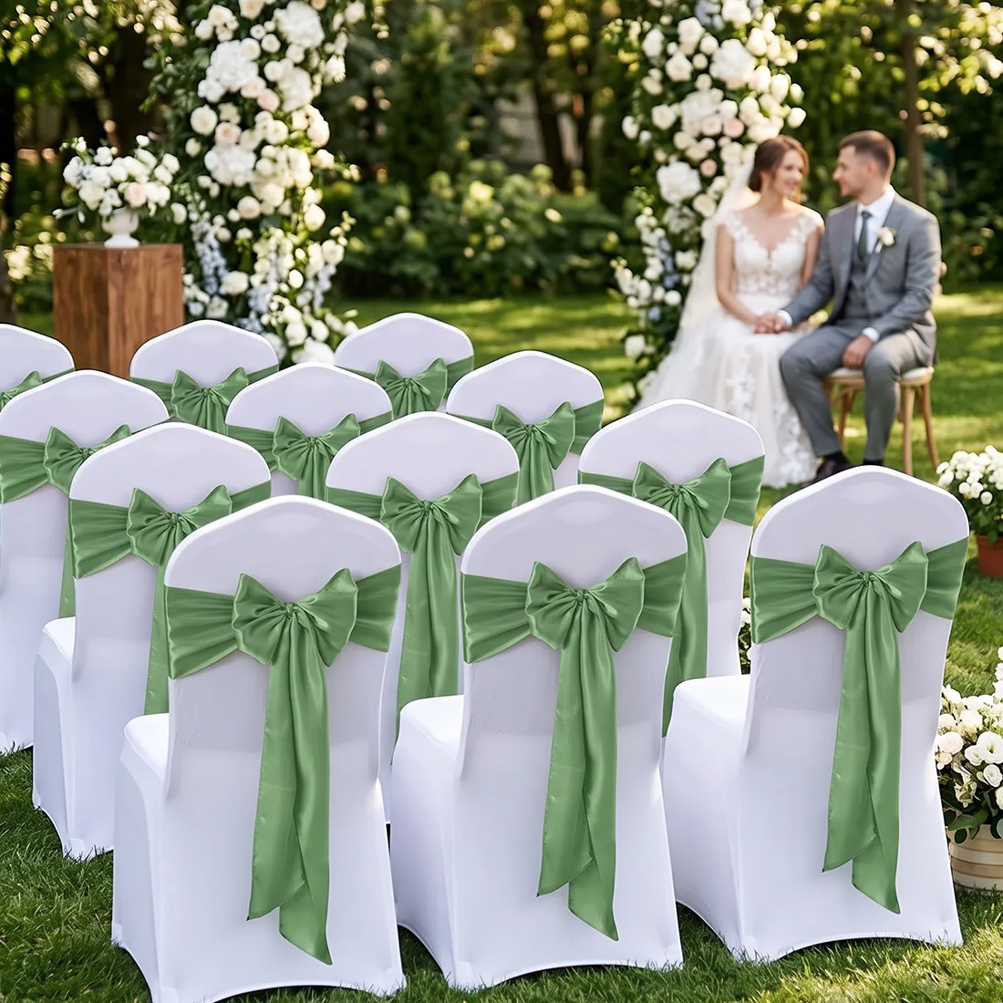 25-75PCS Stretch Spandex White Folding Chair Covers Gorgeous Formal