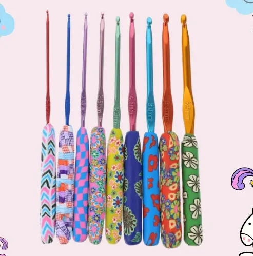 Soft Pottery Printed Crochet Set Colorful Knitting