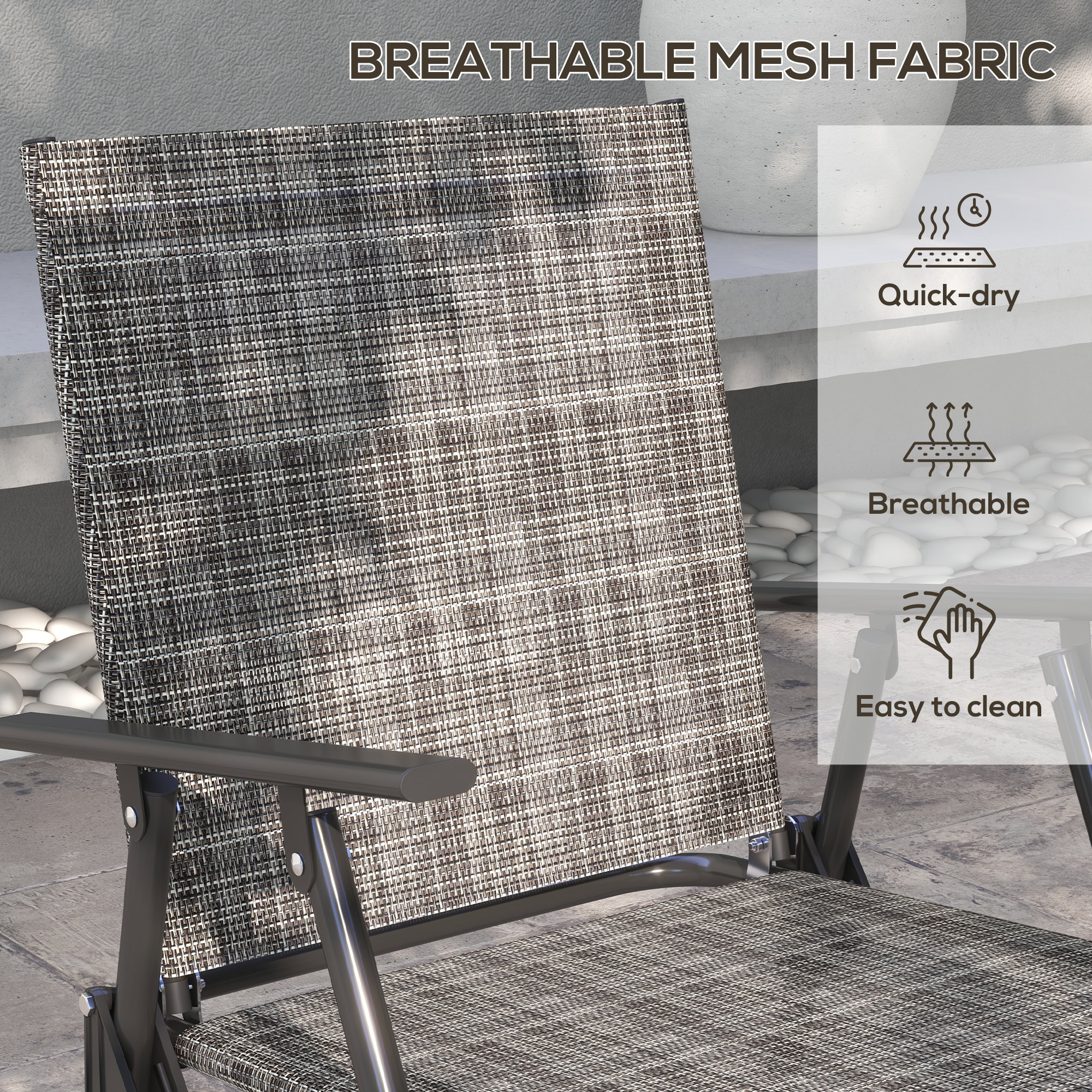 Four Piece Metal Garden Sofa Combination - Mixed Color Gray