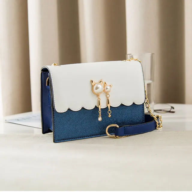 Girl Korean Style Wild Chain Bag Shoulder Messenger Bag Blue - Shop at LoveMi