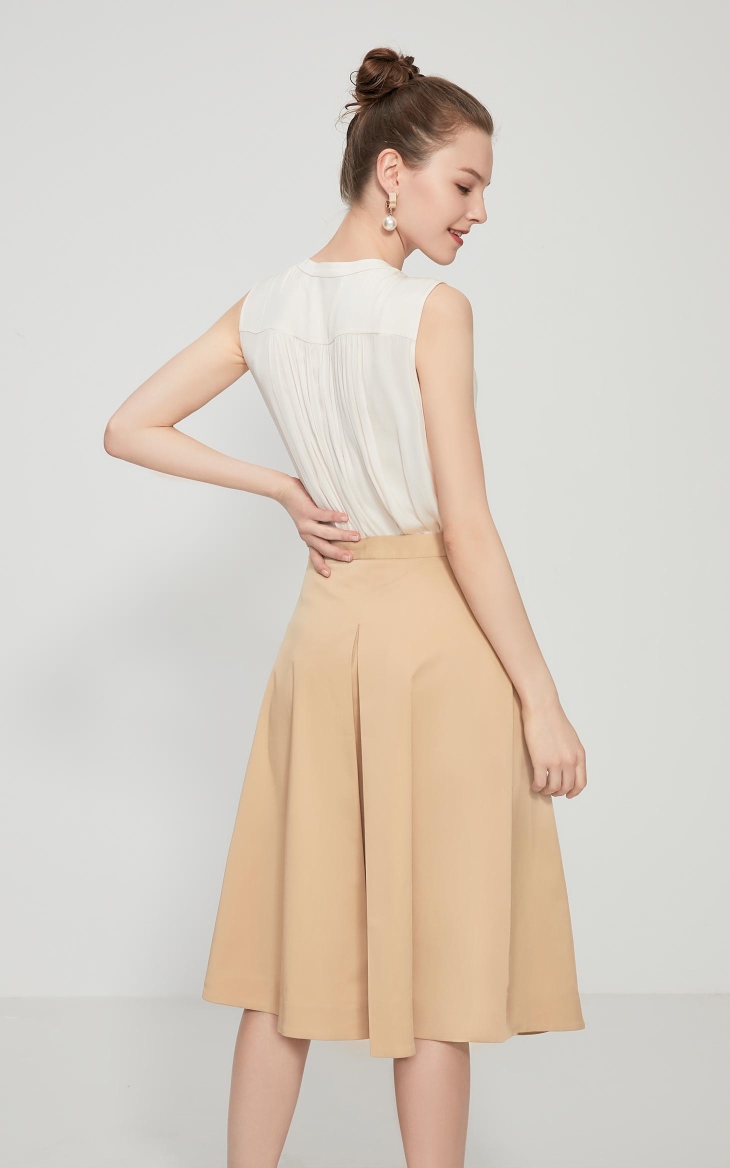 Title 9, Button embellished pleated A-line skirt, a styl...