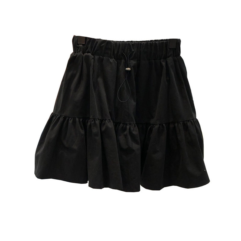 New High Waisted Elastic Drawstring Ruffled Skirt For Women