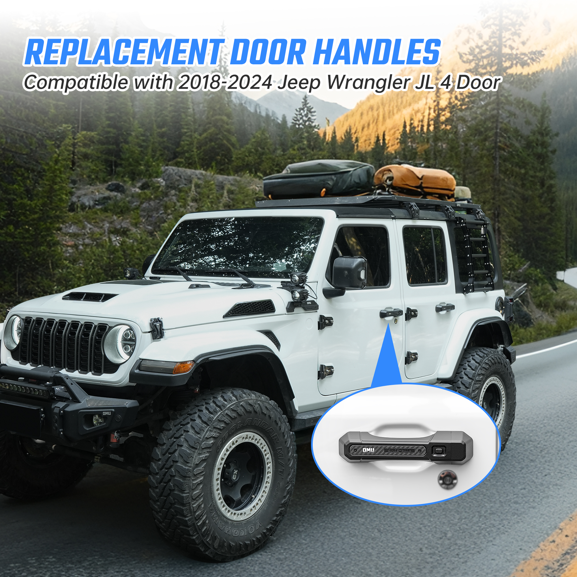 Door Handle Cover For Wrangler JL 2018 4 Doors 5 Pcs