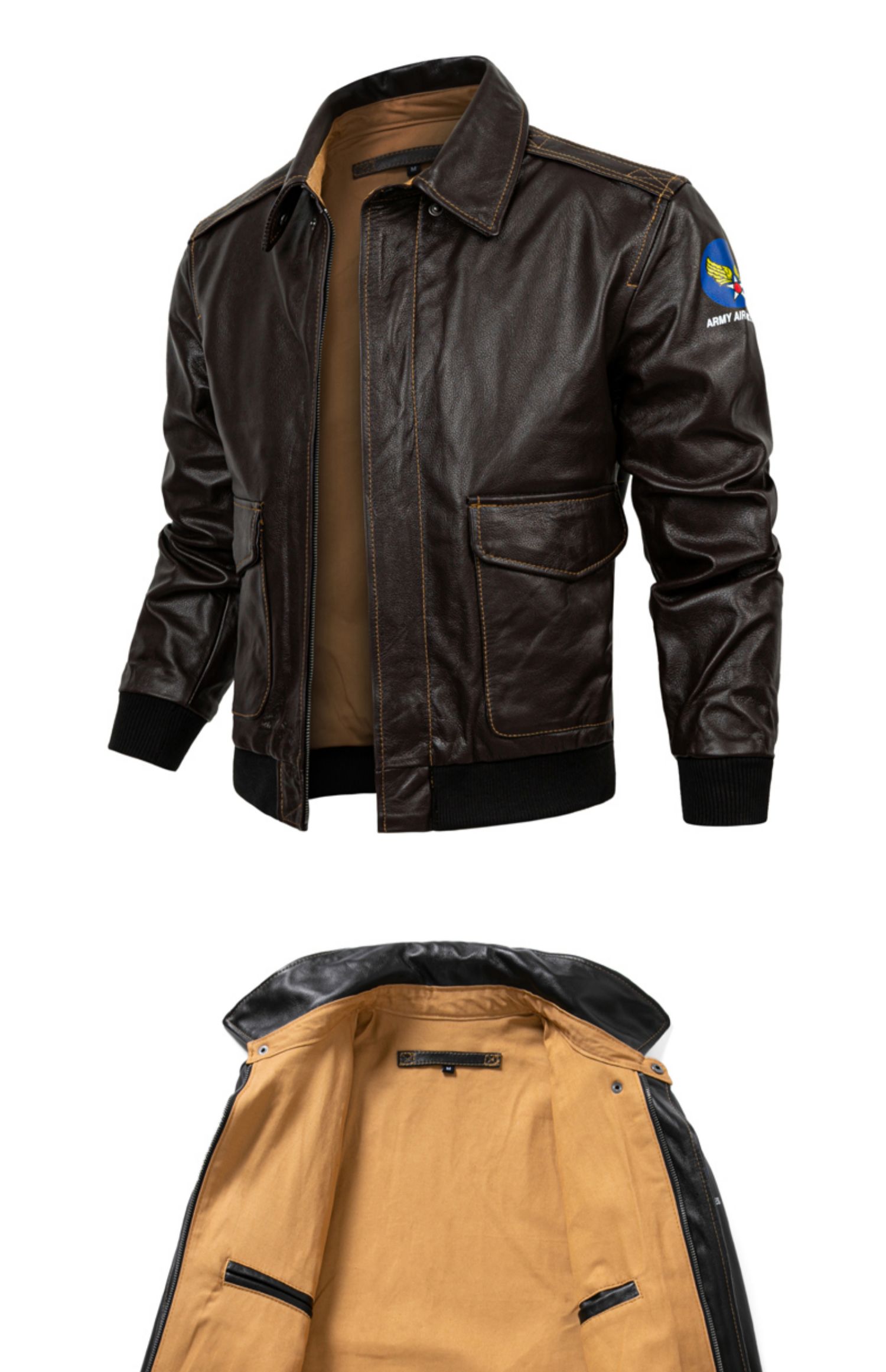 Title 5, Genuine Leather Flight Jacket Baseball Uniform ...