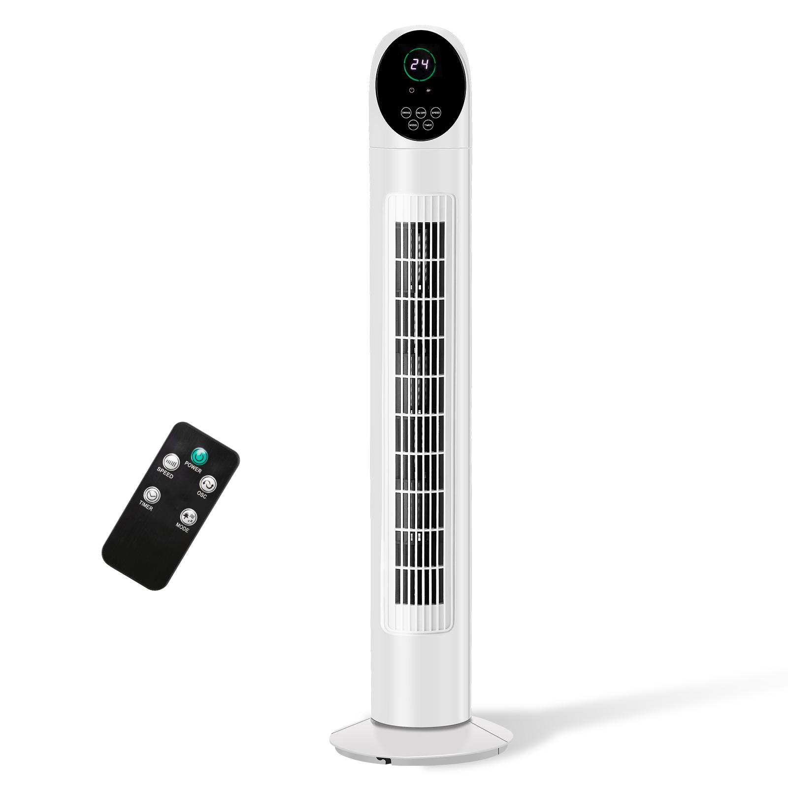 34 Inch Tower Fan, 110V 50W Quiet Standing Fan With Remote Control & Digital LED Display, 9-Hour Timer, Concave Air Outlet, Slim Space-Saving Floor Fan For Indoor Home Bedroom Living Room — foto 4