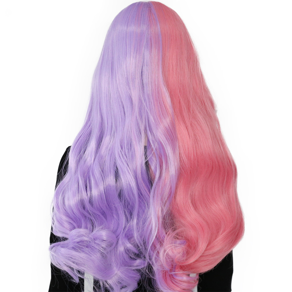 Ladies Two-tone Long Curly Hair Lace Wig — foto 2