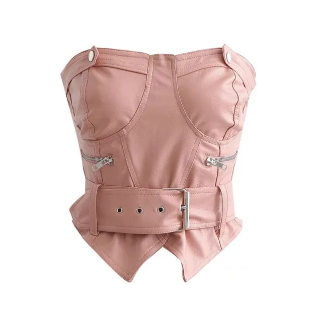 PU Leather Waist For External Wear And Shaping Pink - Shop at LoveMi