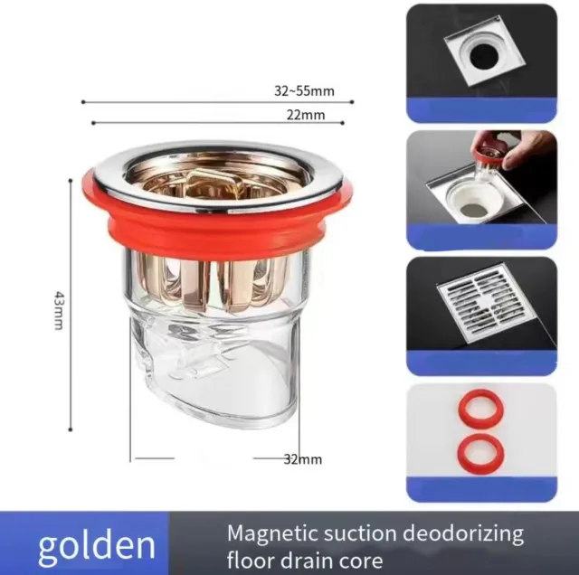 Toilet Magnetic Suspension Floor Drain Deodorant Core Gold - Shop at LoveMi