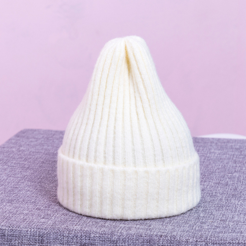 Title 3, thickened soft solid color all-match wool hat