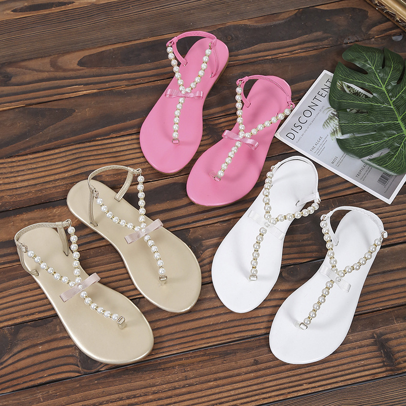 Title 2, Womens Pearl Thong Sandals Summer Flat Flip-on...