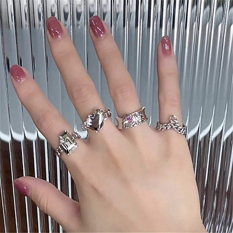 Broken Metal Gemstone Cross Ruins Archaeology Ring Accessories