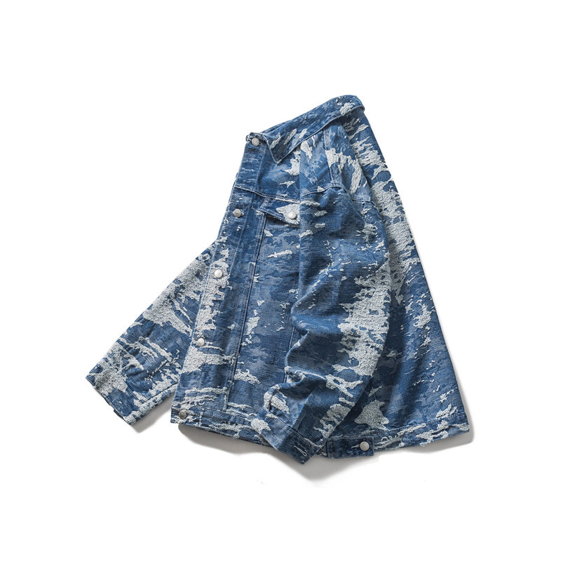 Men's Three-dimensional Jacquard Trend Denim Jacket