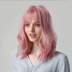 Women's Short Headgear Chemical Fiber Hair - Pink - View 1