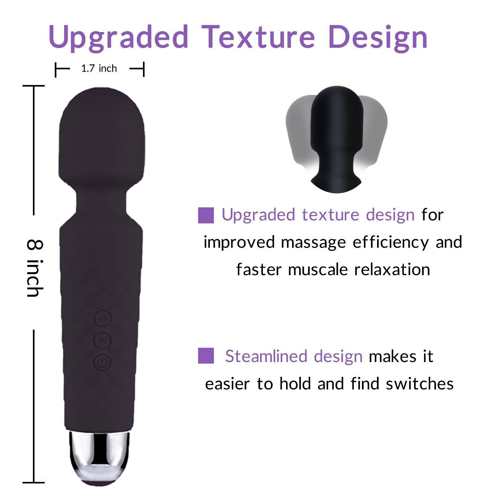 20 Speed Handheld Massager Wand Vibrating Massage Magic Full Body Therapy Motor