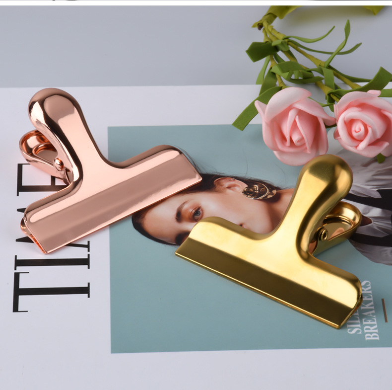 Light Luxury Stainless Steel Bill Office File Dovetail Clip - Image 1