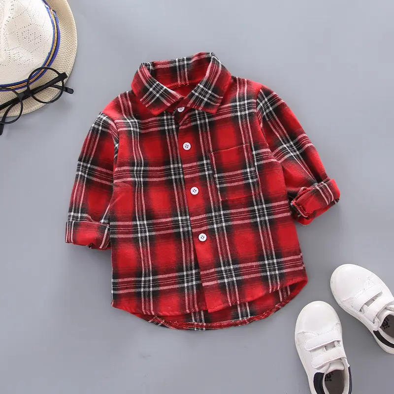 Boys And Girls Plaid Shirts Korean Style