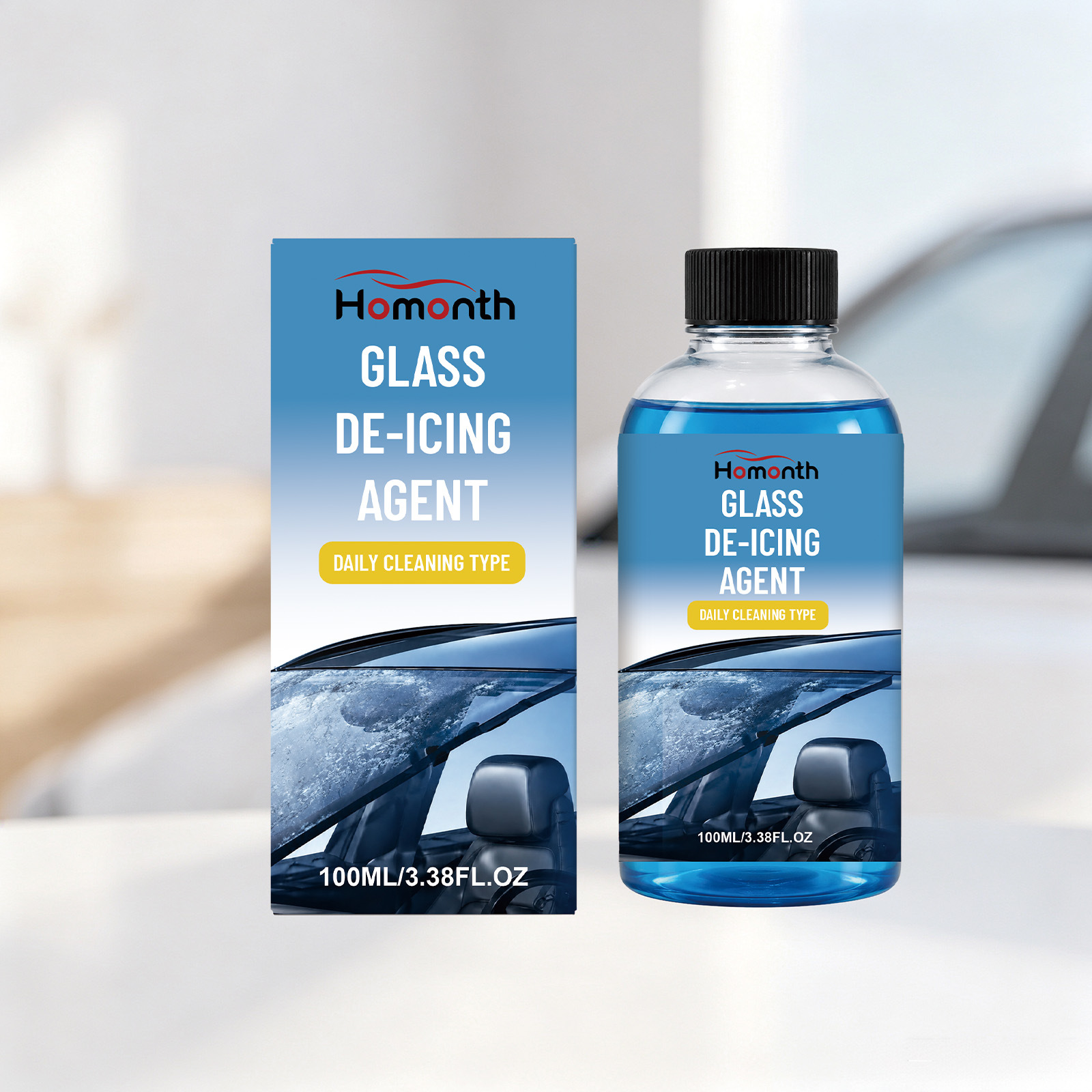 HOMONTH Glass Defrosting Agent For Car Windshields, Daily De-icing, Clear Vision, Convenient And Easy-to-use Care Agent. 6
