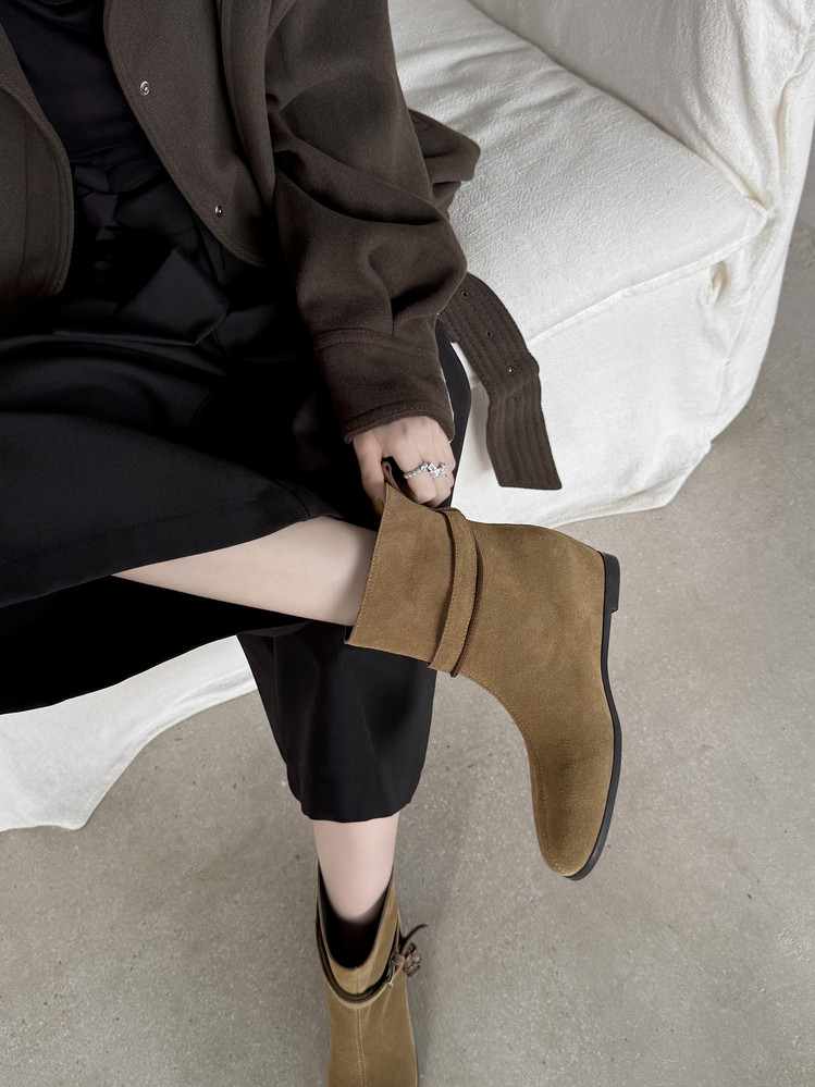 Women Vintage Matte Martin Boots, New Fall Winter Fleece Lined Slim Ankle Boots, British Style Hidden Heel Combat Boots