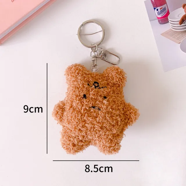 I Hate The Rainy Day Bear Plush Keychain Coffee - Shop at LoveMi