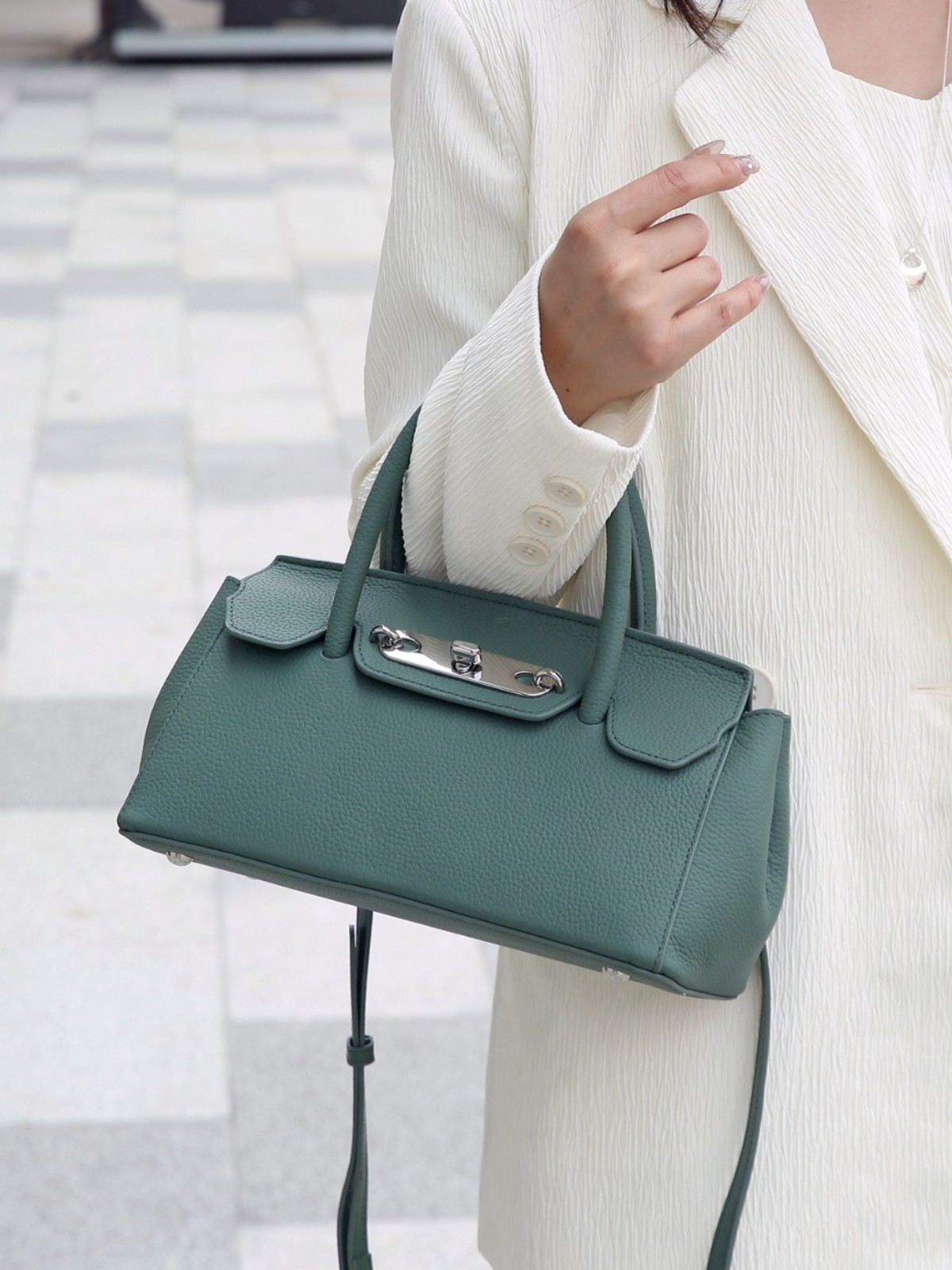 Baidi – sac en cuir pour femmes, nouveau sac platinum, sac kelly haut de gamme – Image 9