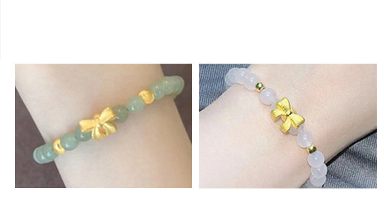 Title 5, 14k Gold Bow And Tian Qingyu Bracelet