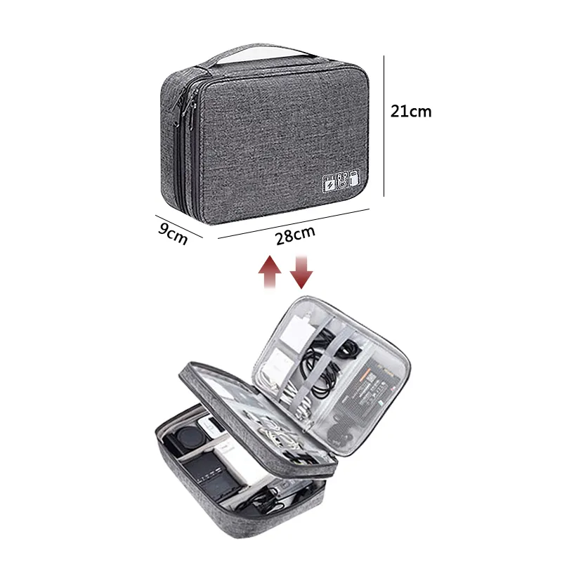 Electronics Organizer Travel Cable Organizer Bag Waterproof Portable Digital Storage Bag Electronic Accessories Case Cable Charger Organizer Case Multifunctional Waterproof Storage Bag – image 9