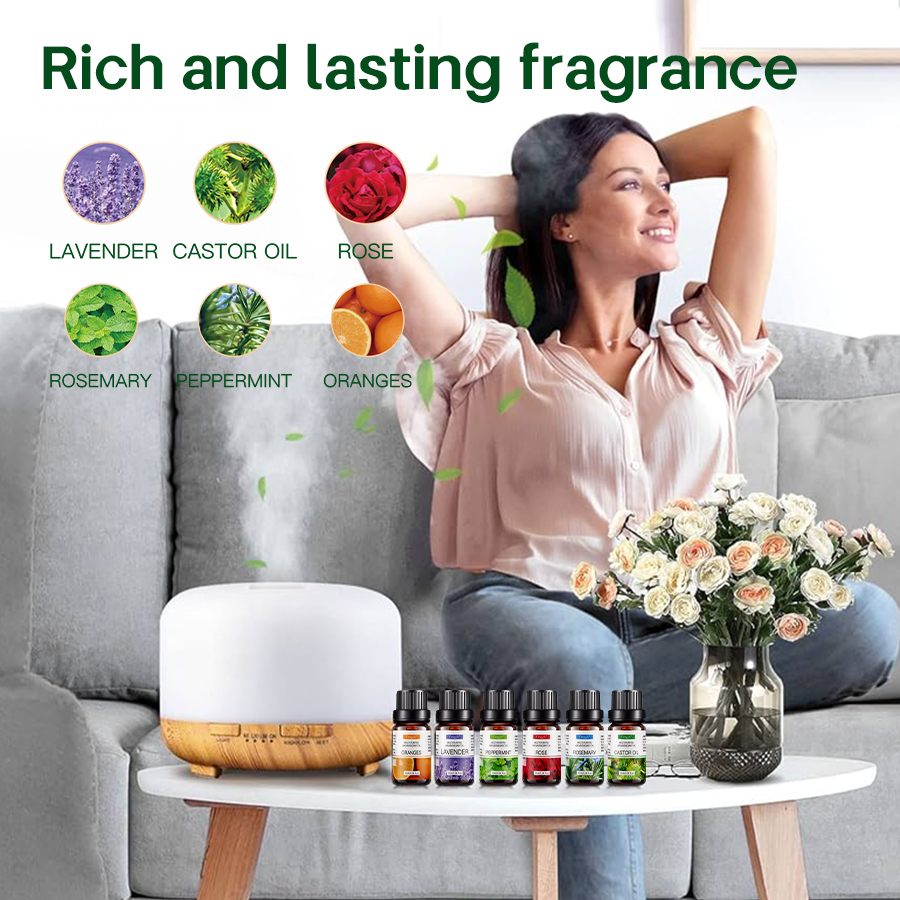 Custom Humidifier Essential Oil High Quality Natural Plant Scented Oil Lavender 6pcs Perfume Oil Kit Set