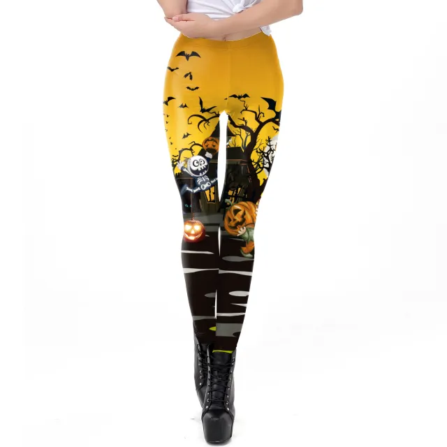 Halloween Costume Horror Ladies Skull Print Leggings 2 Style S - Shop at LoveMi