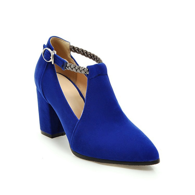 Women's Pointed Toe Buckle Thick High Heel Sandals