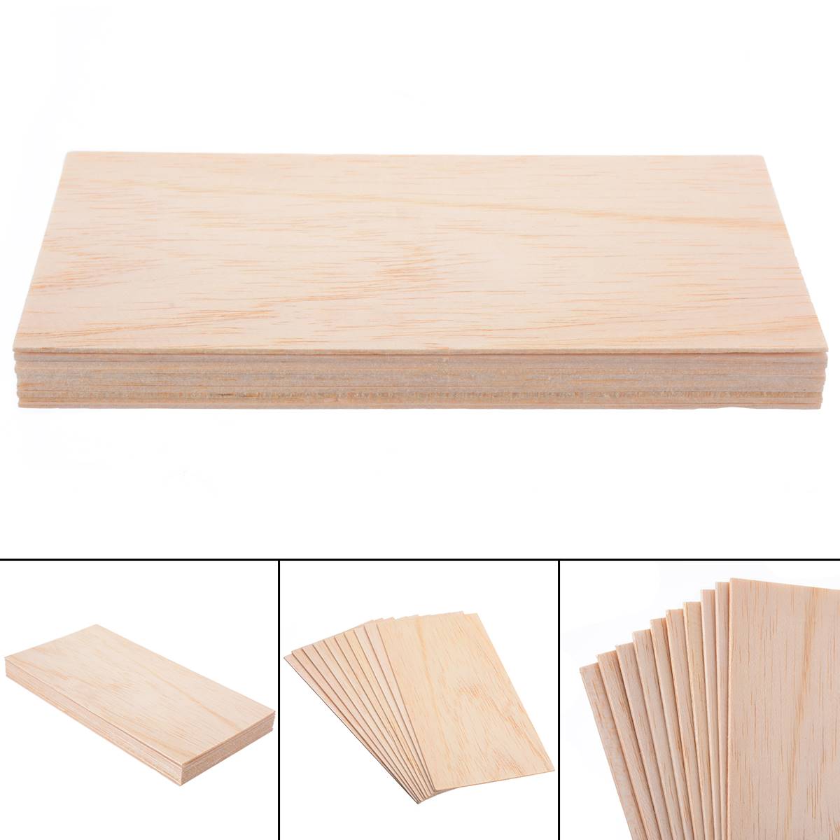 10pcsSet Balsa Wood Sheets Wooden Plate For DIY House Ship