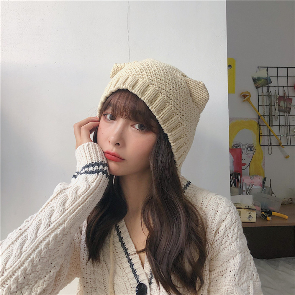 Hat Women's Sweet And Cute Cat Ears Woolen Yarn