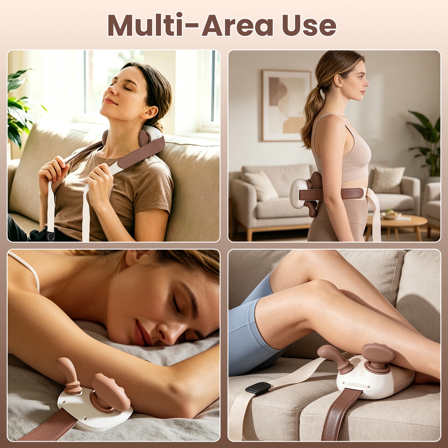 1Pc Human Like Neck Massager With Heat Cordless Neck Massager For Pain Relief Deep Tissue Shiatsu Massager For For Neck Shoulders Back Legs