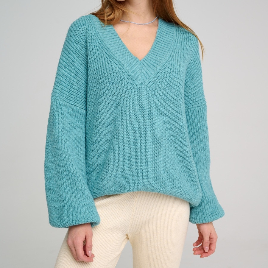 Women's Casual V-Neck Loose Knit Sweater