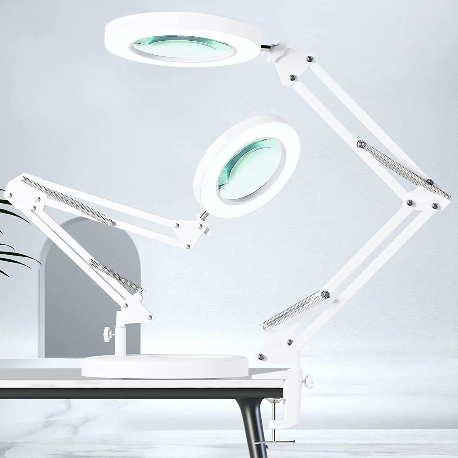 10X Magnifying Glass Desk Light Magnifier LED Lamp Reading With Base& Clamp — image 3