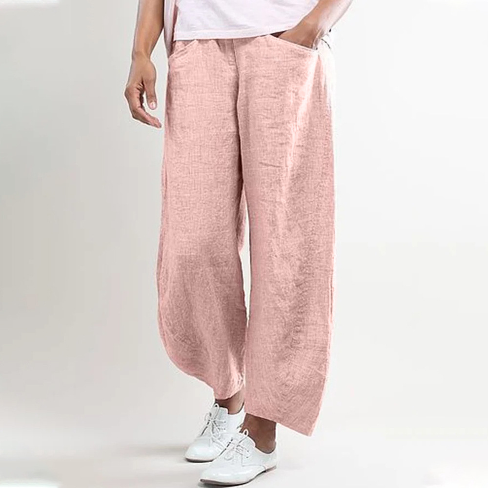 Women's Fashion Solid Color Loose Casual Wide Leg Pants Trousers