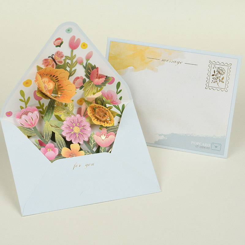 Middle Blossom 3D Blessing Greeting Card Envelope 3