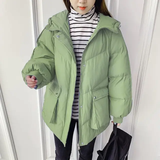 Winter Down Padded Cotton Anti season Bread Coat Green - Shop at LoveMi