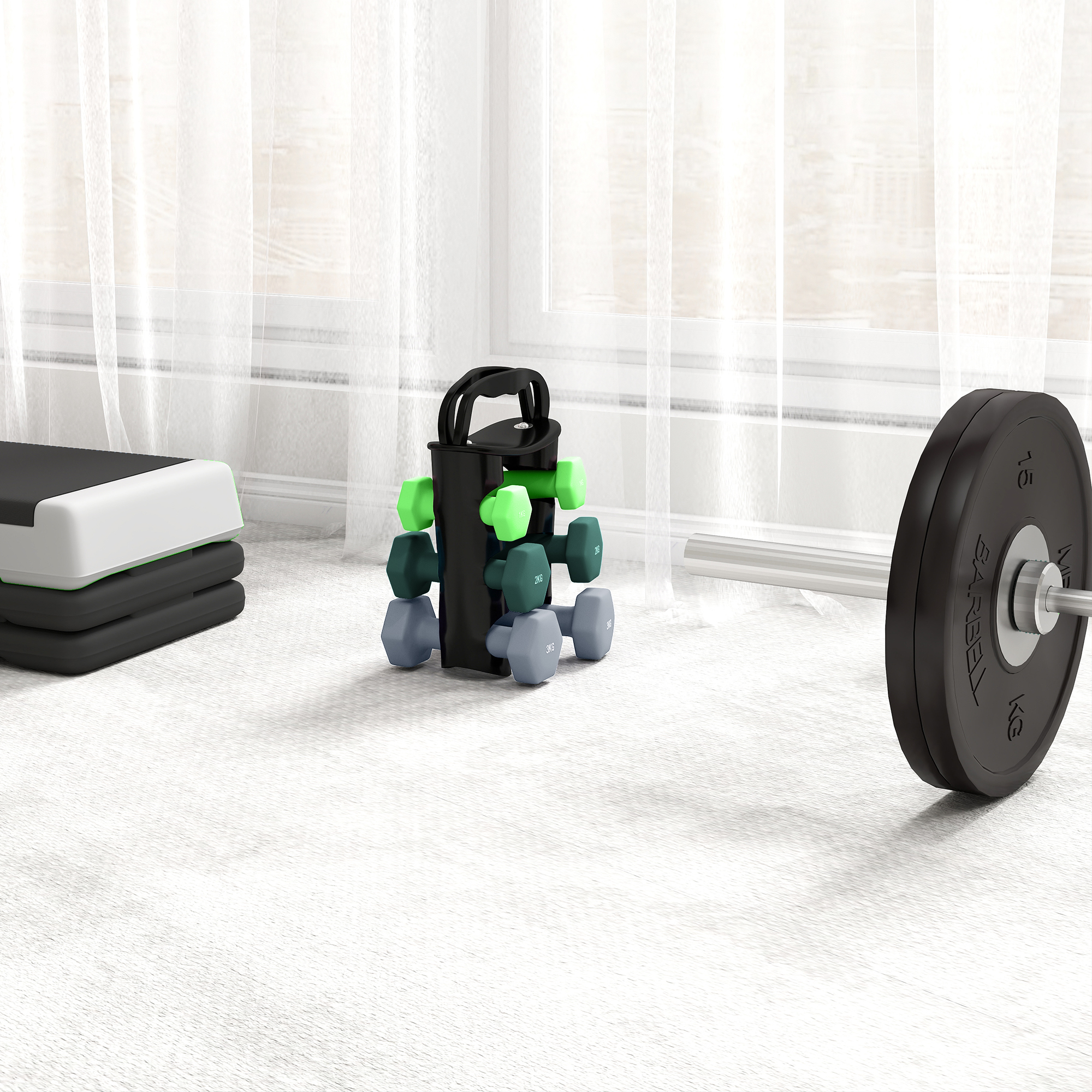 Dumbbell Set With Storage Rack 2 X 1kg, 2 X 2kg, 2 X 3kg — image 10
