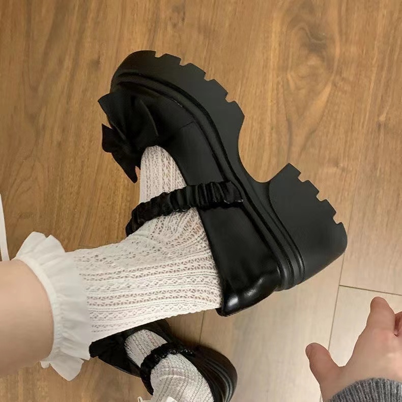 Style japonais petit style parfumé semelle épaisse mary jane petites chaussures en – Image 6
