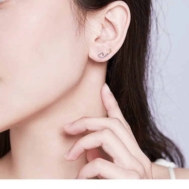 Women's White Gold Plated Simple Fashion Sterling Silver Earrings