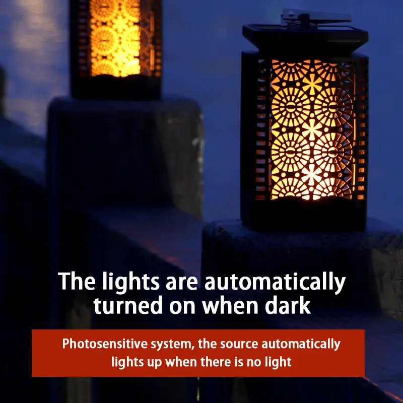 Solar Lawn Light Retro Patio Ambiance Light Balcony Layout Landscape Outdoor Flame Light Nightlight Garden Light