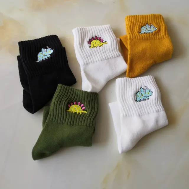 Cotton Embroidered Dinosaur Women's Medium Hose Socks Set - Shop at LoveMi